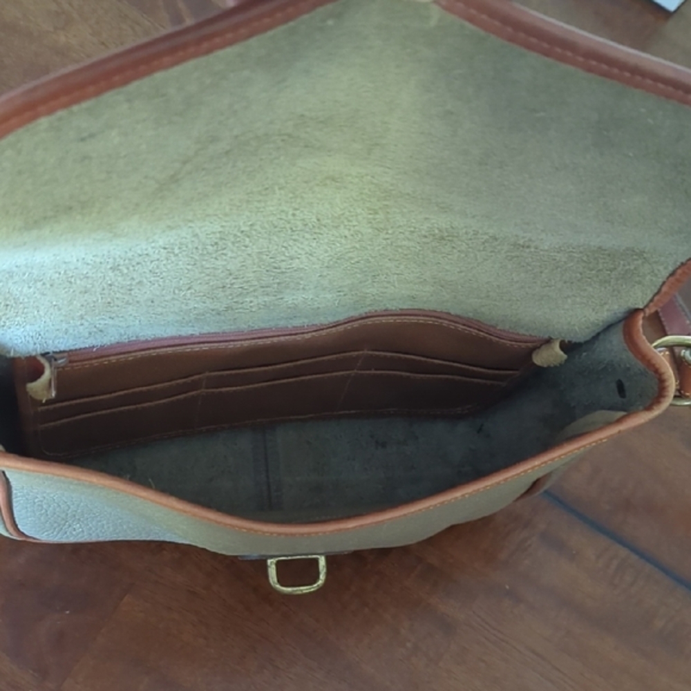 Dooney & Bourke Tan and Brown Crossbody Bag with Flap Closure - Picture 11 of 11